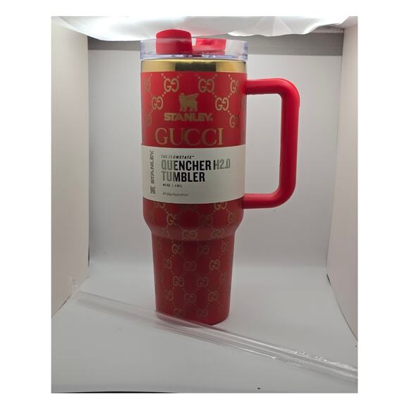Gucci x Stanley 40 oz Red Gold Tumbler w/ Straw | Limited Edition - Picture 1 of 6